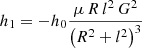 $$ \begin{aligned} h_1=-h_0 \dfrac{\mu \, R \, l^2 \, G^2}{\left(R^2+l^2 \right)^3} \end{aligned} $$