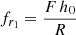 $$ \begin{aligned} f_{r_1}=\dfrac{F \,h_0}{R} \end{aligned} $$