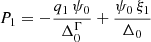 $$ \begin{aligned} P_1=-\dfrac{q_1 \, \psi _0}{\Delta _0^{\Gamma }} + \dfrac{\psi _0 \, \xi _1}{\Delta _0} \end{aligned} $$