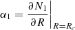 $ \alpha_1=\dfrac{\partial N_1}{\partial R}\bigg|_{R=R_c} $