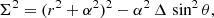 $$ \begin{aligned}&\Sigma ^2 =(r^2+\alpha ^2)^2-\alpha ^2 \, \Delta \, \sin ^2\theta , \end{aligned} $$