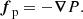 $$ \begin{aligned} \boldsymbol{f}_{\rm p}=-\boldsymbol{\nabla } P . \end{aligned} $$