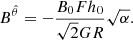 $$ \begin{aligned} B^{\hat{\theta }}=-\dfrac{B_0 F h_0}{\sqrt{2} G R}\sqrt{\alpha }.\end{aligned} $$