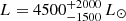 $ L=4500^{+2000}_{-1500}\,L_\odot $