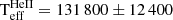 $ \mathrm{{T}_{eff}^{HeII}} = 131\,800 \pm 12\,400 $