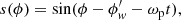 $$ \begin{aligned} s(\phi )=\sin (\phi - \phi^\prime _{ w} - \omega _{\rm p}t), \end{aligned} $$