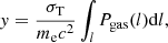 $$ \begin{aligned} { y} = \frac{\sigma _{\rm T}}{m_{\rm e} c^2} \int _l P_{\rm gas}(l) \mathrm{d}l, \end{aligned} $$