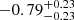 $ -0.79^{+0.23}_{-0.23} $