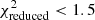 $ \chi^2_{\rm reduced} < 1.5 $