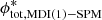 $ \phi^{*}_{\mathrm{tot,MDI(1)-SPM}} $