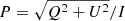 $ P = \sqrt{Q^2 + U^2}/I $