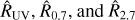 ${\hat R_{{\rm{UV}}}},{\hat R_{0.7}}{\rm{, and }}{\hat R_{2.7}}$
