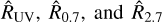 ${\hat R_{{\rm{UV}}}},{\hat R_{0.7}}{\rm{, and }}{\hat R_{2.7}}$