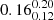 $ 0.16^{0.20}_{0.12} $
