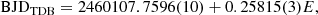 $$ \begin{aligned} \mathrm{BJD}_{\rm TDB} = 2460107.7596(10) + 0.25815(3) E ,\end{aligned} $$