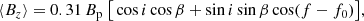 $$ \begin{aligned} \langle B_z \rangle = 0.31\,B_{\rm p}\ \big [\cos i \cos \beta + \sin i \sin \beta \cos (f-f_0)\big ], \end{aligned} $$