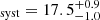 $ _{\mathrm{syst}}=17.5^{+0.9}_{-1.0} $