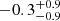 $ -0.3^{+0.9}_{-0.9} $
