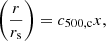 $$ \begin{aligned} \left(\frac{r}{r_{\rm s}}\right) = c_{500,\mathrm{c}} x, \end{aligned} $$
