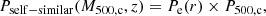 $$ \begin{aligned} P_{\rm self-similar}(M_{\rm 500,c},z) = P_{\rm e}(r) \times P_{\rm 500,c}, \end{aligned} $$