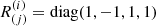 $ R^{(i)}_{(j)} = \mathrm{diag}(1, -1, 1, 1) $