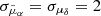 $ \sigma_{\tilde{\mu}_\alpha}= \sigma_{\mu_\delta}= 2 $