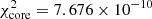 $ \chi^2_{\rm{core}}= 7.676\times10^{-10} $