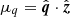 $ \mu_q = \hat{\boldsymbol{q}}\cdot\hat{\boldsymbol{z}} $