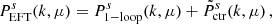 $$ \begin{aligned} P^s_{\rm EFT}(k,\mu )&= P^s_{\rm 1-loop}(k,\mu ) + \tilde{P}^s_{\rm ctr}(k,\mu )\,, \end{aligned} $$