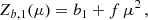 $$ \begin{aligned} Z_{b,1}(\mu )&= b_1 + f \, \mu ^2 \,, \end{aligned} $$
