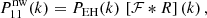 $$ \begin{aligned} P_{11}^\mathrm{nw}(k) = P_{\rm EH}(k) \, \left[ \mathcal{F} *R \right] (k) \, , \end{aligned} $$