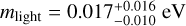 $\[m_{\text {light }}=0.017_{-0.010}^{+0.016} ~\mathrm{eV}\]$