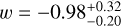 $\[w=-0.98_{-0.20}^{+0.32}\]$