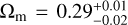 $\[\Omega_{\mathrm{m}}=0.29_{-0.02}^{+0.01}\]$