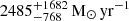 $ 2485^{+1682}_{-768}\,\mathrm{M_{\odot}\,yr^{-1}} $