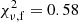$ \chi^2_{\nu,\mathrm{f}} = 0.58 $