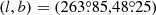 $ (l,b)=(263{{\overset{\circ}{.}}}85,48{{\overset{\circ}{.}}}25) $