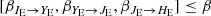 $$ \begin{aligned}{[\beta _{I_{\mathrm{E}}\rightarrow Y_{\mathrm{E}}},\beta _{Y_{\mathrm{E}}\rightarrow J_{\mathrm{E}}}, \beta _{J_{\mathrm{E}}\rightarrow H_{\mathrm{E}}}]}\le \beta \end{aligned} $$