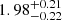 $ { 1.98 }_{ -0.22 }^{ + 0.21 } $