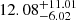 $ 12.08^{+11.01}_{-6.02} $
