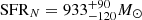 $ \text{ SFR}_N = 933^{+90}_{-120} M_{\odot} $