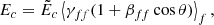$$ \begin{aligned} E_c = \tilde{E}_c \left < \gamma _{ff} (1 + \beta _{ff} \cos \theta )\right>_f, \end{aligned} $$