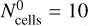 $N_{{\rm{cells}}}^0 = 10$