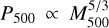 ${P_{500}} \propto M_{500}^{5/3}$