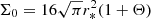 $ \Sigma_{\mathrm{0}} = 16 \sqrt{\pi} r_*^2(1+ \Theta) $