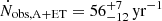 $ \dot N_{\mathrm{obs,A+ET}}=56_{-12}^{+7}\,\mathrm{yr}^{-1} $