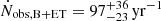 $ \dot N_{\mathrm{obs,B+ET}}=97_{-23}^{+36}\,\mathrm{yr}^{-1} $