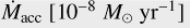 $\[\dot{M}_{\text {acc }}\left[10^{-8} ~M_{\odot} ~\mathrm{yr}^{-1}\right]\]$