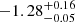 $ -1.28^{+0.16}_{-0.05} $