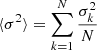 $ \langle\sigma^{2}\rangle=\sum_{k=1}^{N}\frac{\sigma^{2}_{k}}{N} $